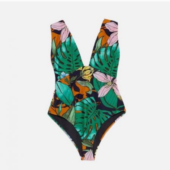 NWOT Zara printed one piece swimsuit - Picture 2 of 4